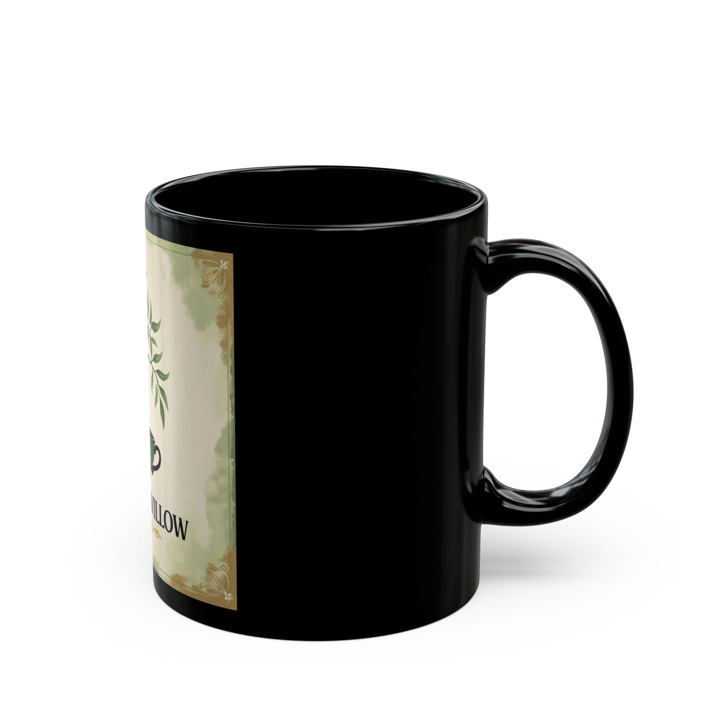 Steeping Willow Black Mug 11oz