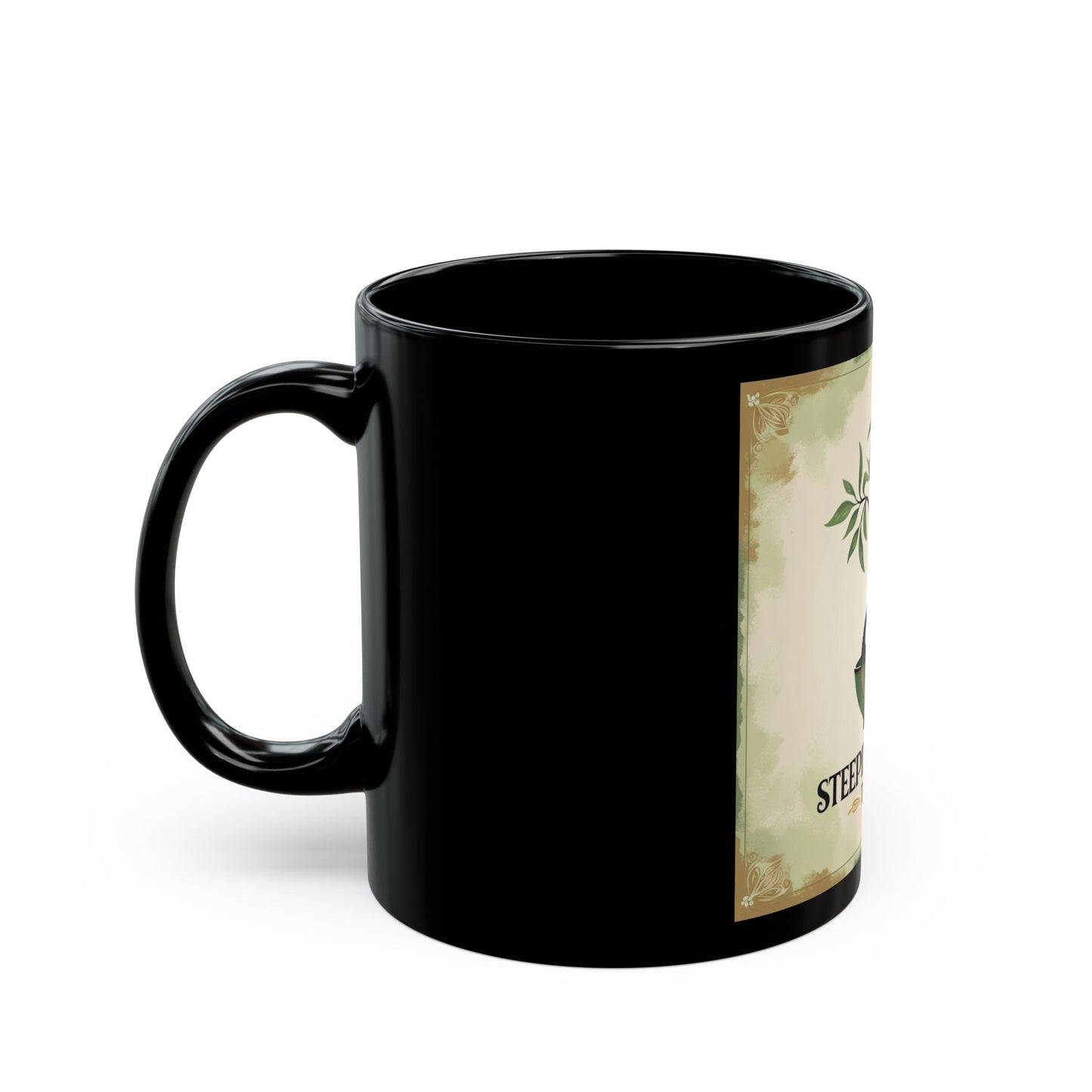 Steeping Willow Black Mug 11oz