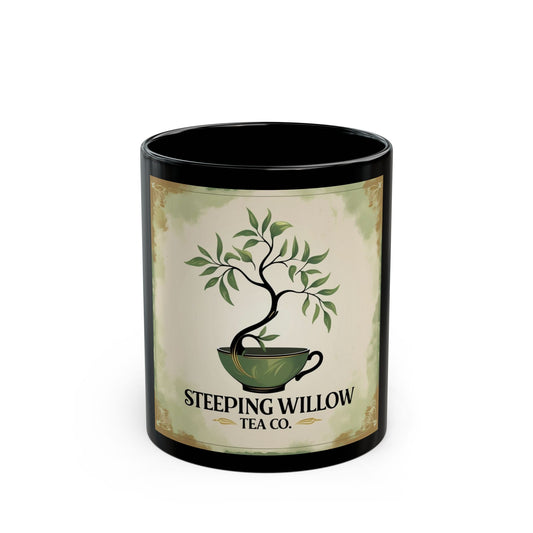 Steeping Willow Black Mug 11oz
